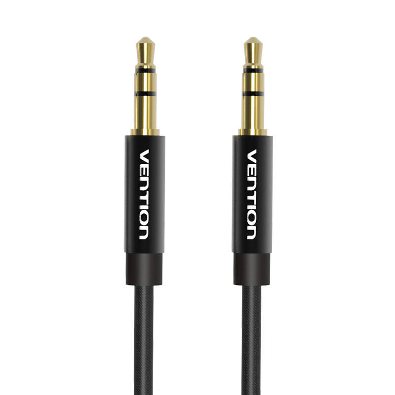 Vention BAGBG 3,5 mm 1,5 m crni metalni audio kabel (paket od 5 komada)