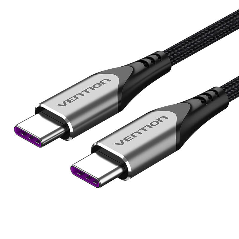 USB-C 2.0 na USB-C 5A kabel Vention TAEHD 0,5 m sivi