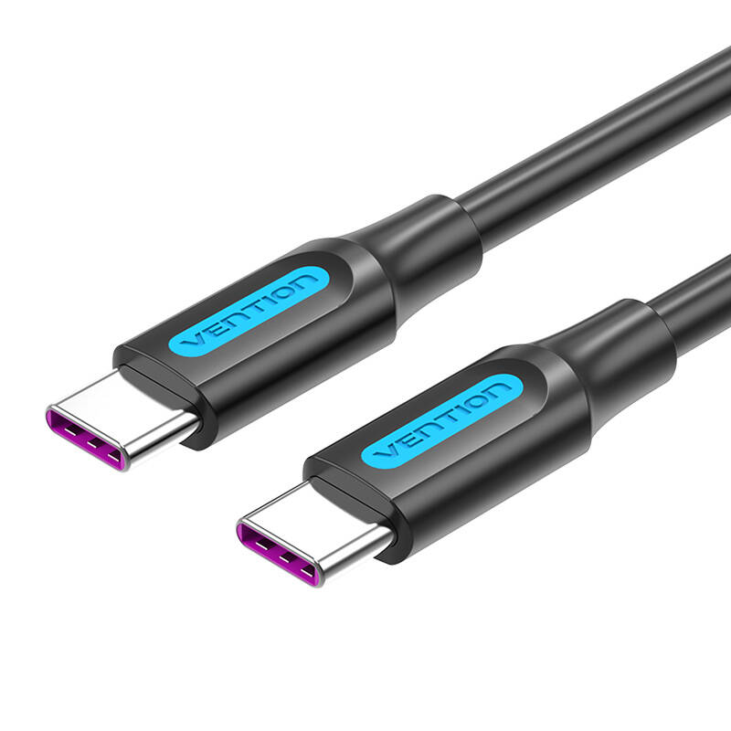 USB-C 2.0 na USB-C 5A kabel Vention COTBG 1,5 m crni PVC