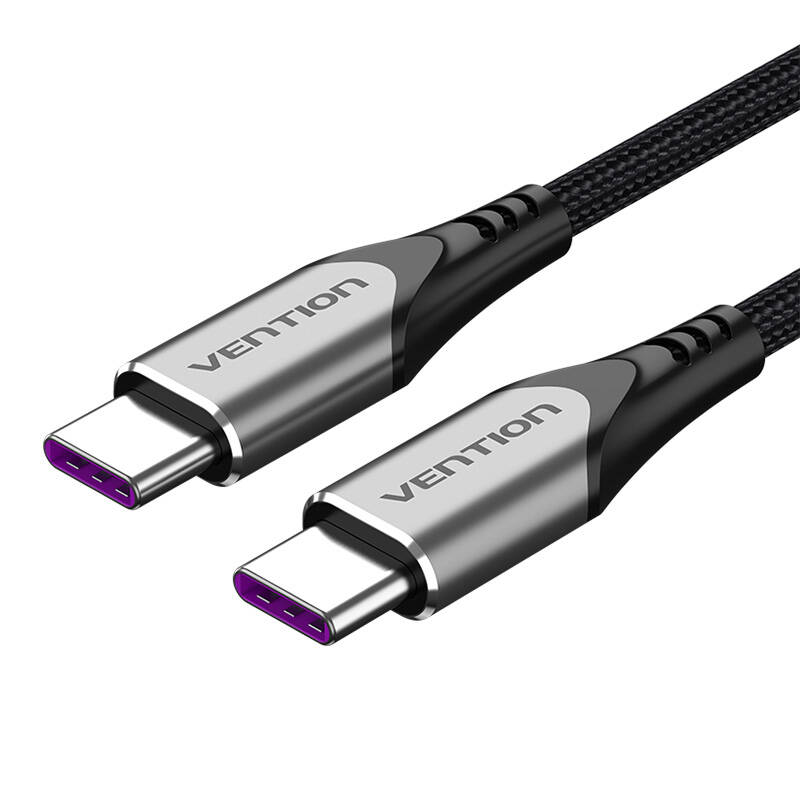 USB-C 2.0 na USB-C 5A kabel Vention TAEHH sivi 2m