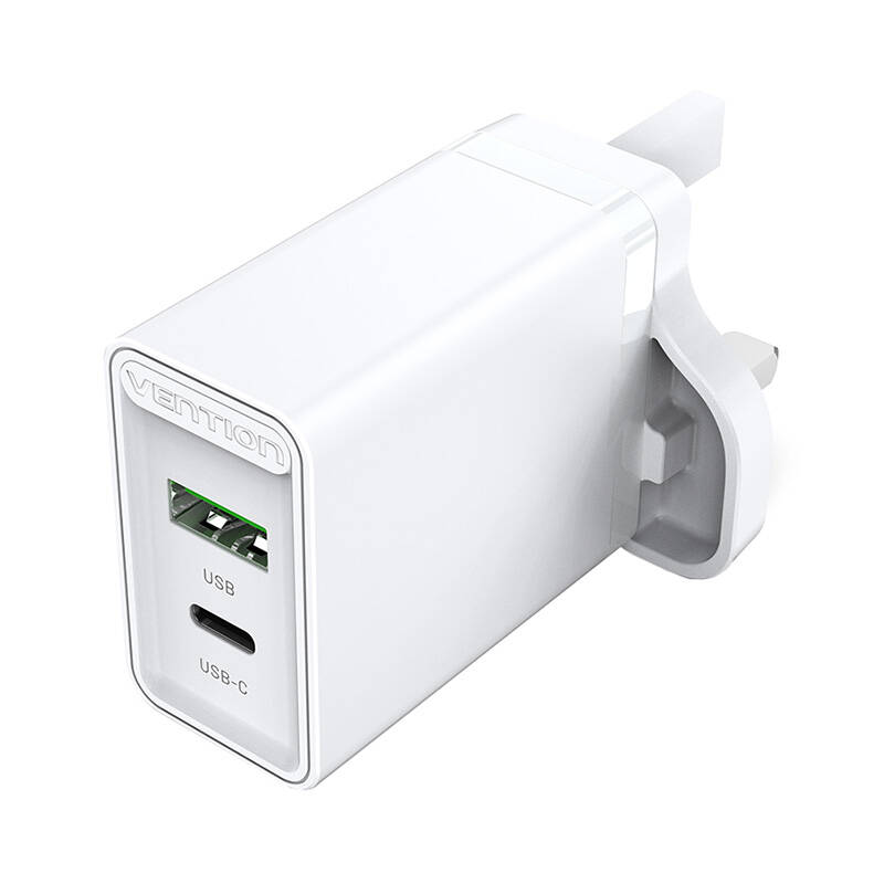 USB(A+C) zidni punjač Vention FBBW0-UK (18W/20W) UK bijeli