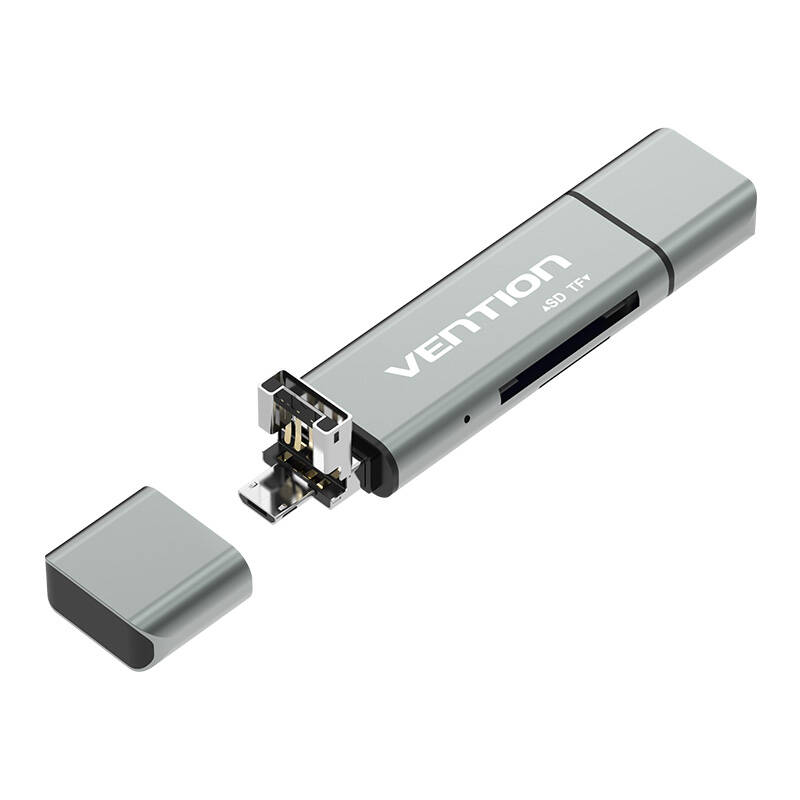 Višenamjenski USB2.0 čitač kartica Vention CCJH0 sivi