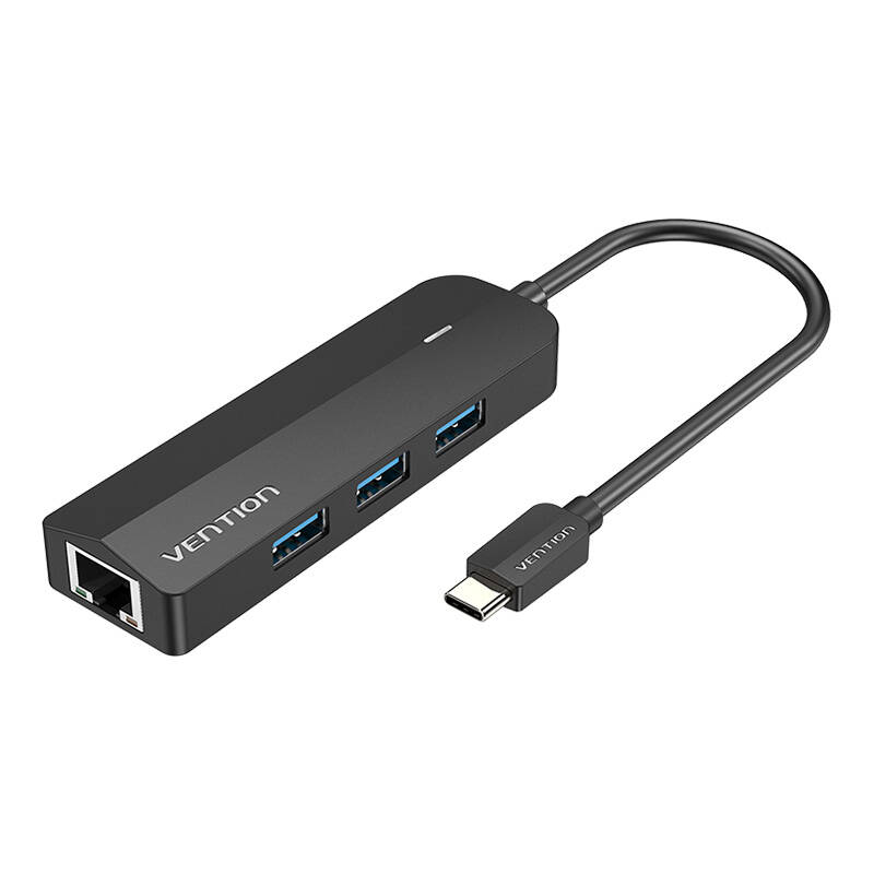 USB-C do 3x USB 3.0, RJ45, Micro-B Hub Vention TGPBB 0,15 m crni