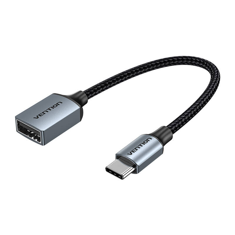 USB-C 2.0 muški na USB-A ženski OTG kabel Vention CCWHB 0,15 m, sivi