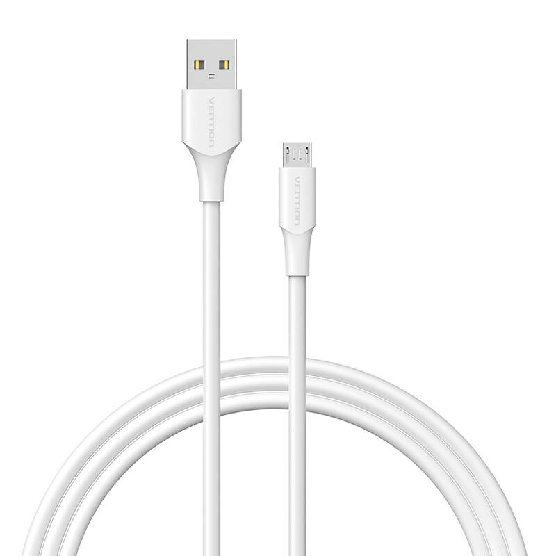 USB 2.0 muški na Micro-B muški 2A 1m Vention CTIWF (bijeli) (paket od 5 komada)