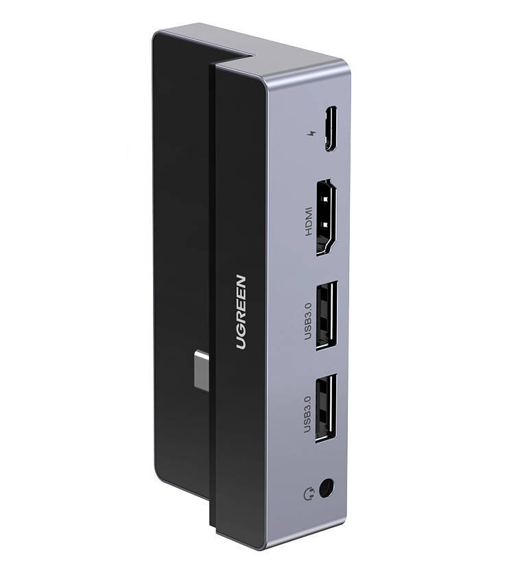 5-u-1 adapter UGREEN CM317 USB-C na HDMI 4K@60Hz, 2x USB 3.0, USB-C PD 3.0 (sivo)