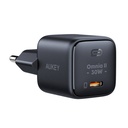 Zidni punjač Aukey PA-B1L,USB-C, 30W (crni)