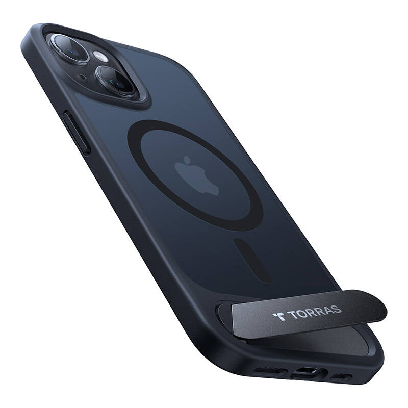 Torras telefonska maska ​​Pstand za iPhone 15(crna)