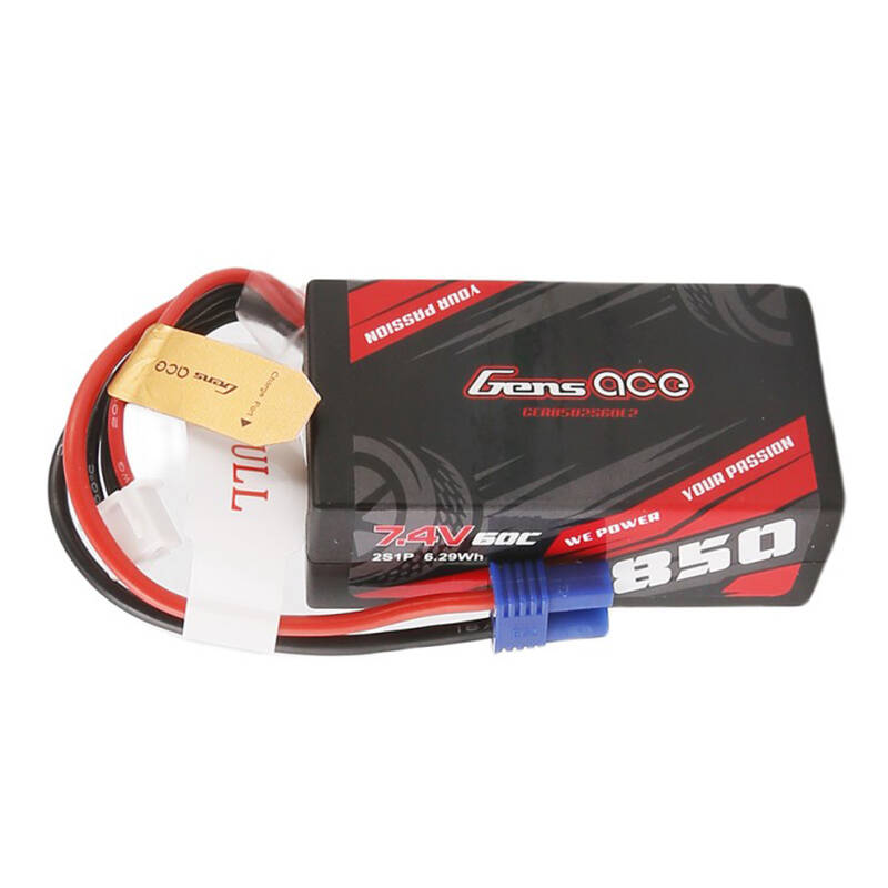 Baterija Gens Ace 850mAh 7,4V 60C 2S1P EC2 utikač