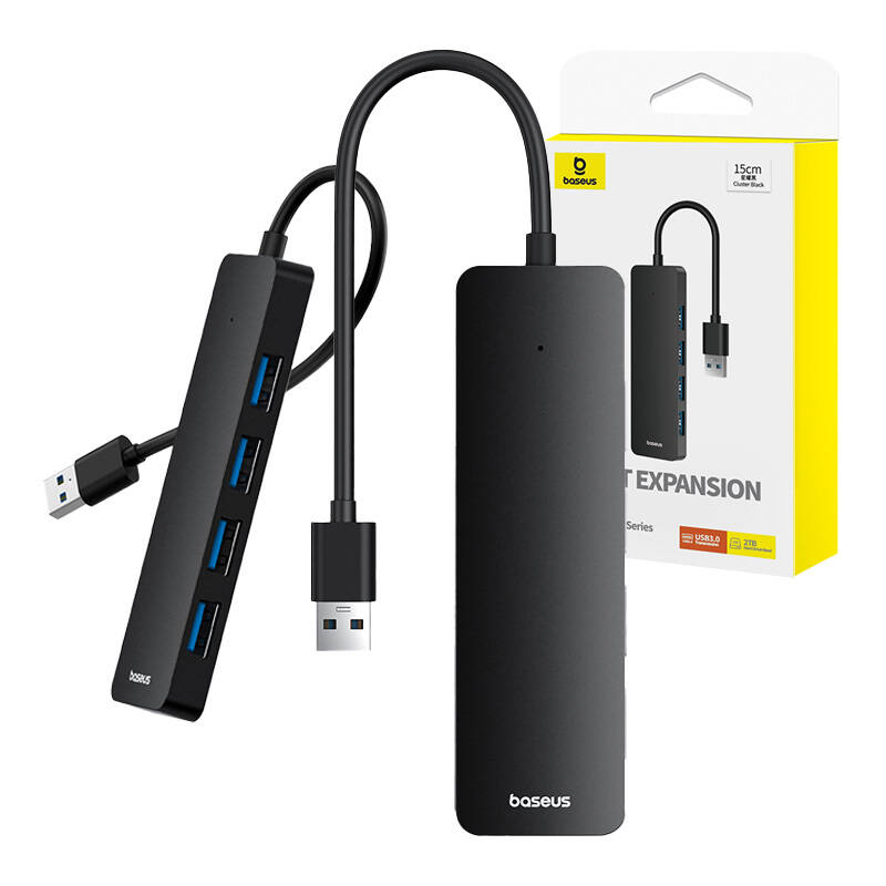 4u1 Hub Baseus UltraJoy Lite USB-A na USB 3.0 15 cm (crni)