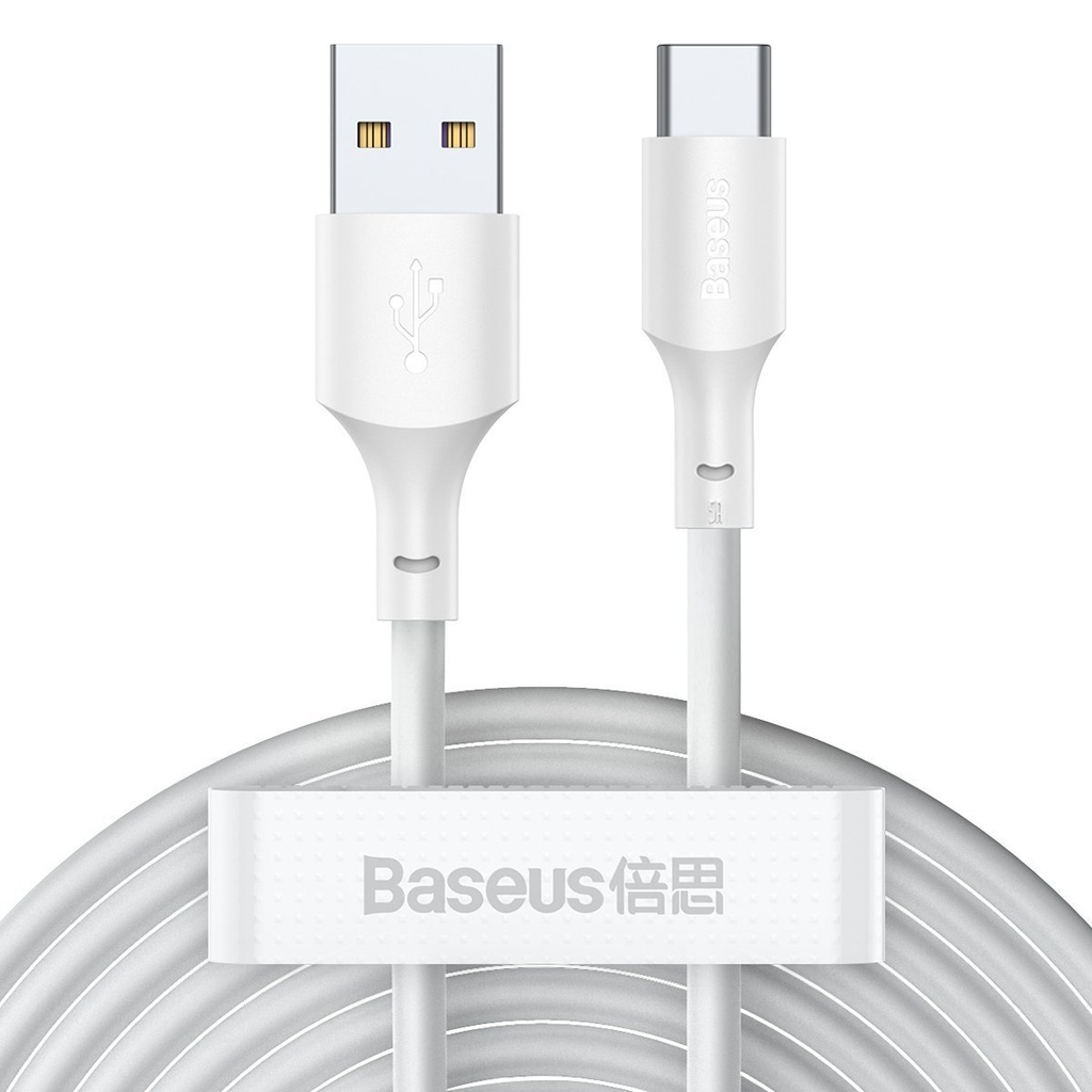Baseus Simple Wisdom Data Cable Kit USB to Type-C 5A (2PCS/Set）1.5m White (paket od 5 komada)