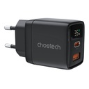 Zidni punjač GAN3 USB-A+C PD35W Choetech PD6052 (crni)