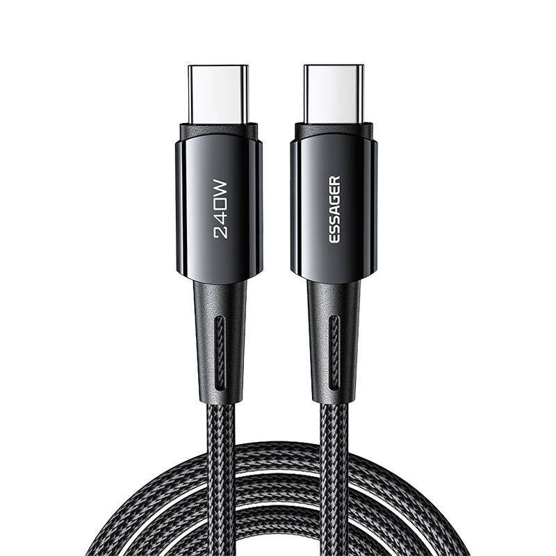 USB-C na USB-C kabel 240W Essager 1m (sivo)