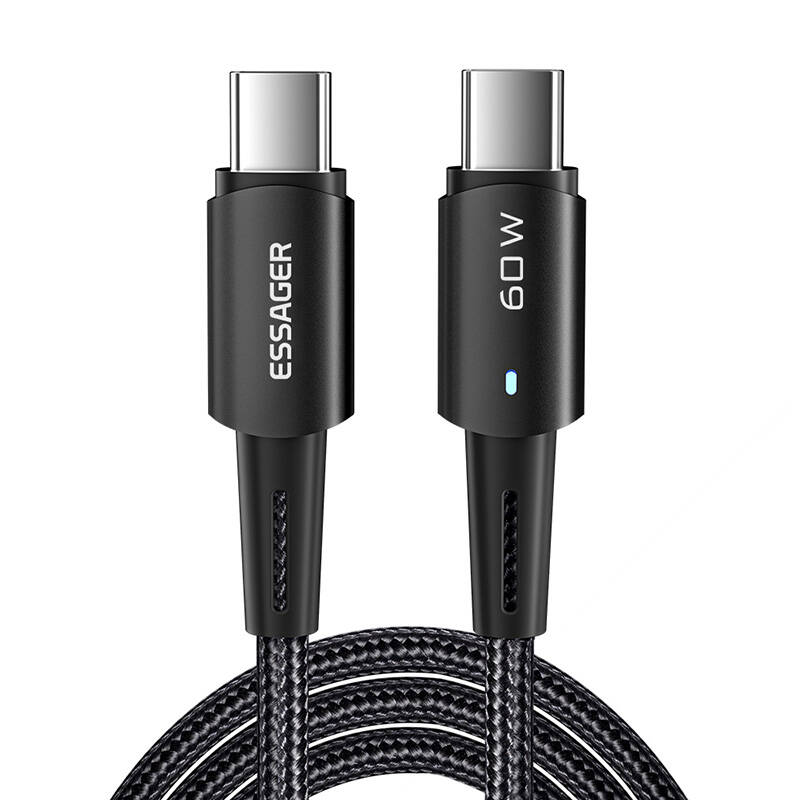 USB-C na USB-C kabel 60W Essager 1m (crni)