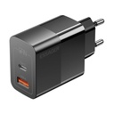 Punjač USB-C+USB-A 33W Essager GaN (crni)