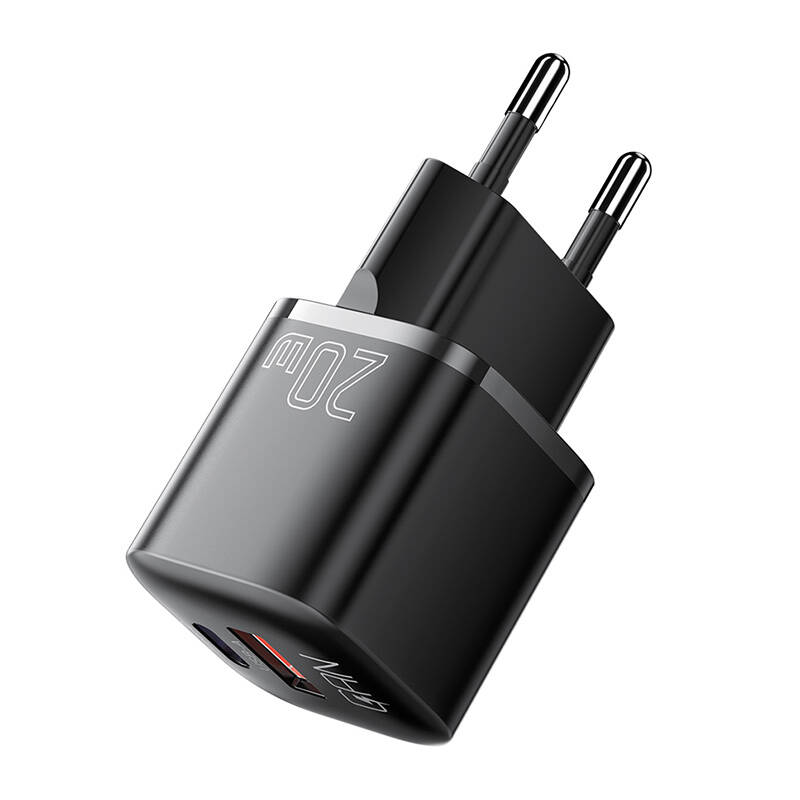 Punjač USB-C+USB-A 20W Essager GaN (crni)