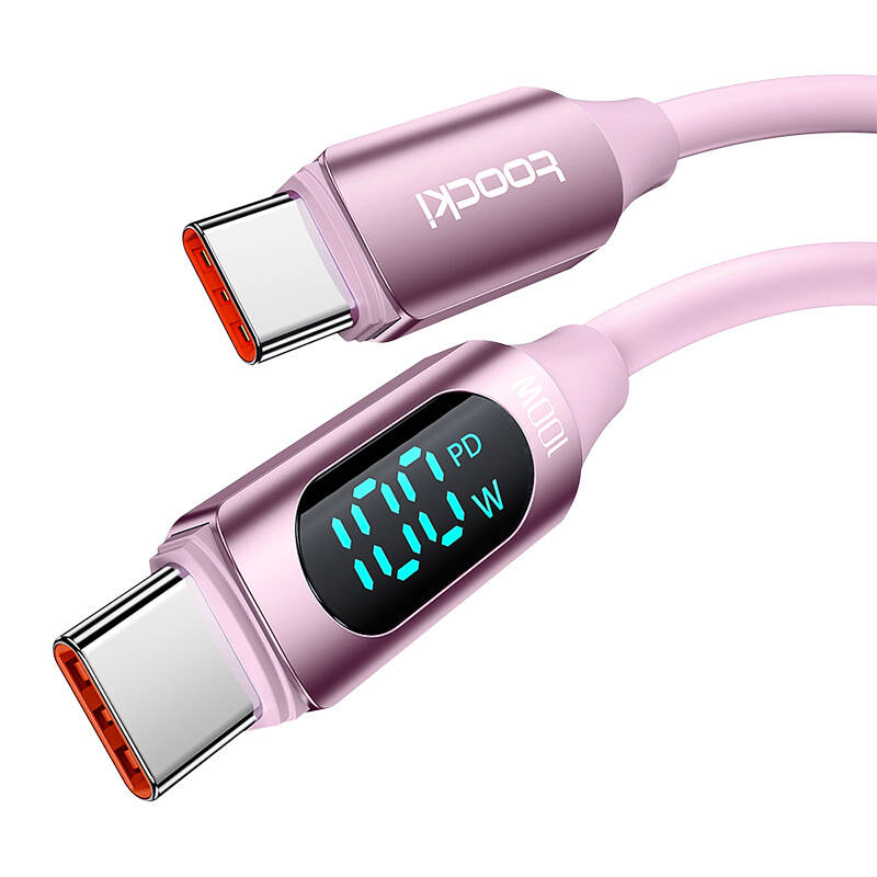 Kabel USB-C na USB-C Toocki TXCTT1-XX04-B2, 2m, FC 100W (ružičasti)