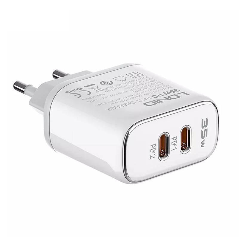 Zidni punjač LDNIO A2528M 2USB-C za Apple + USB-C - Lightning kabel