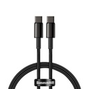 Baseus Tungsten Gold Cable Type-C to Type-C 100W 2m (crni) (paket od 5 komada)