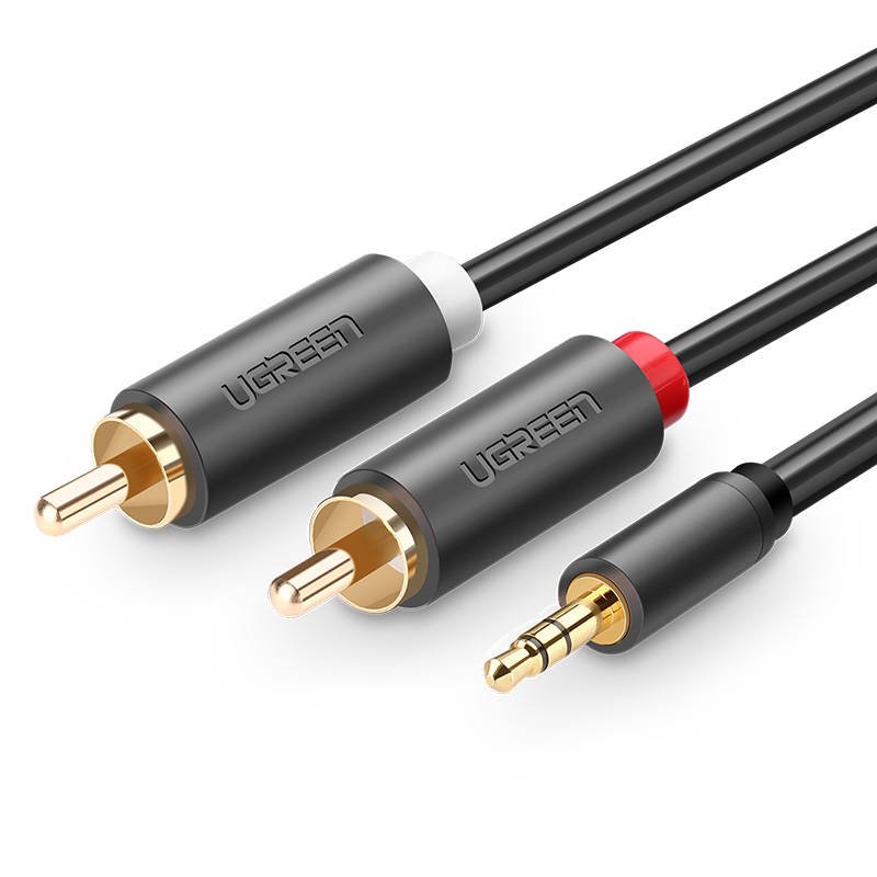 2x RCA kabel UGREEN AV102 (Cinch) jack 3.5 mm 10m (crni)