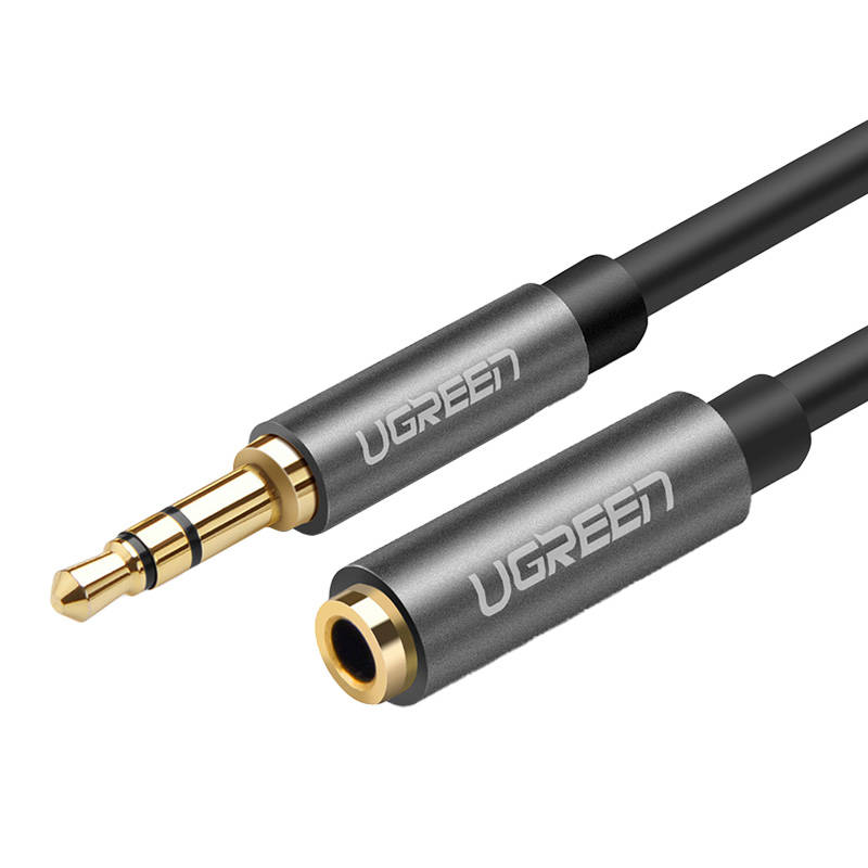 UGREEN AV118 AUX audio produžni priključak 3,5 mm, 1,5 m (crni) (paket od 5 komada)