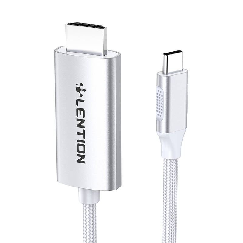 Lention CU707 USB-C do 4K60Hz HDMI 2.0 kabel, 1Gbps, 3m (srebrni)