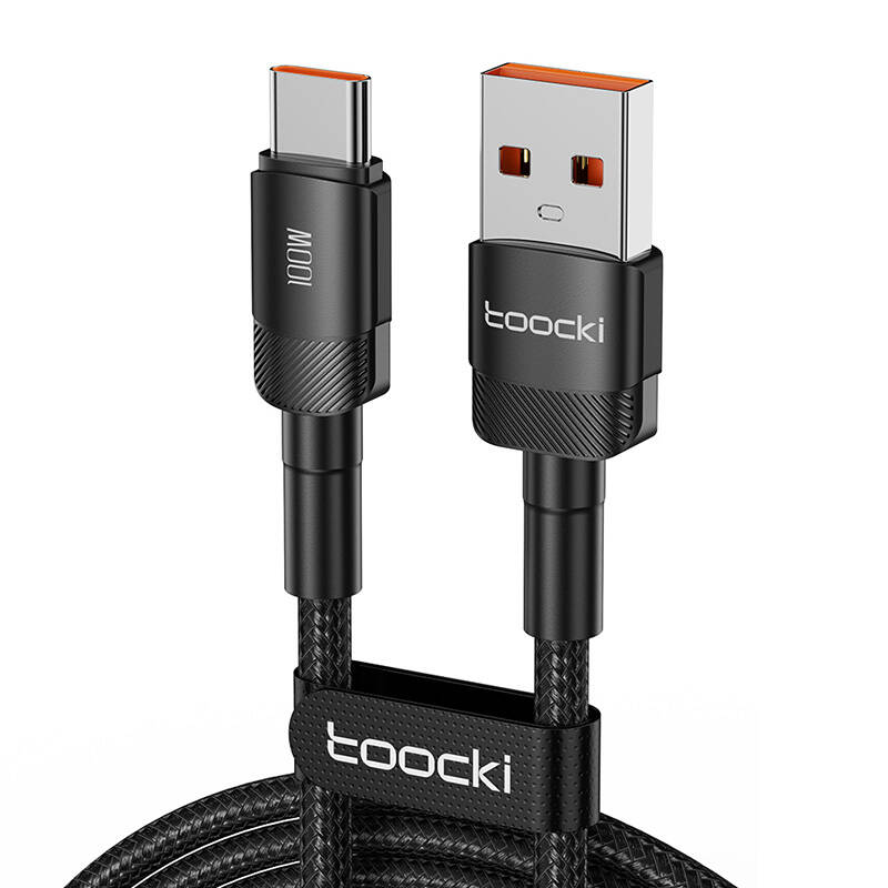 Kabel USB-A na USB-C Toocki TXCT-HY01, 1m, FC 100W (crni)