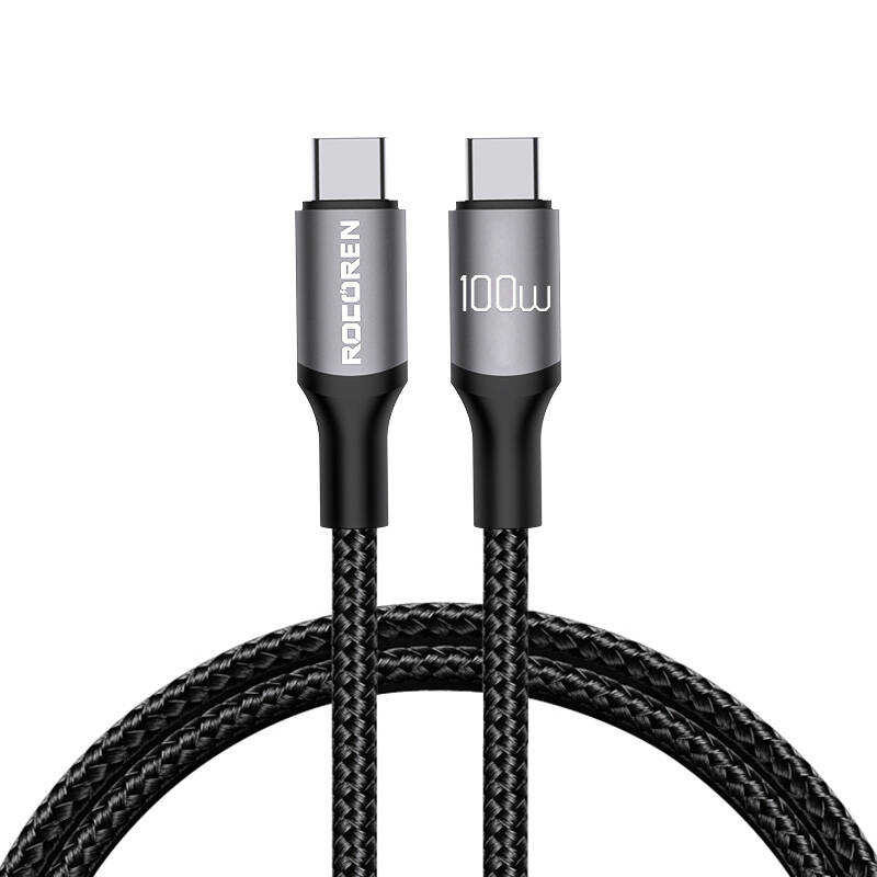 Kabel za brzo punjenje Rocoren USB-C na USB-C Retro Series 2m 100W (sivo)