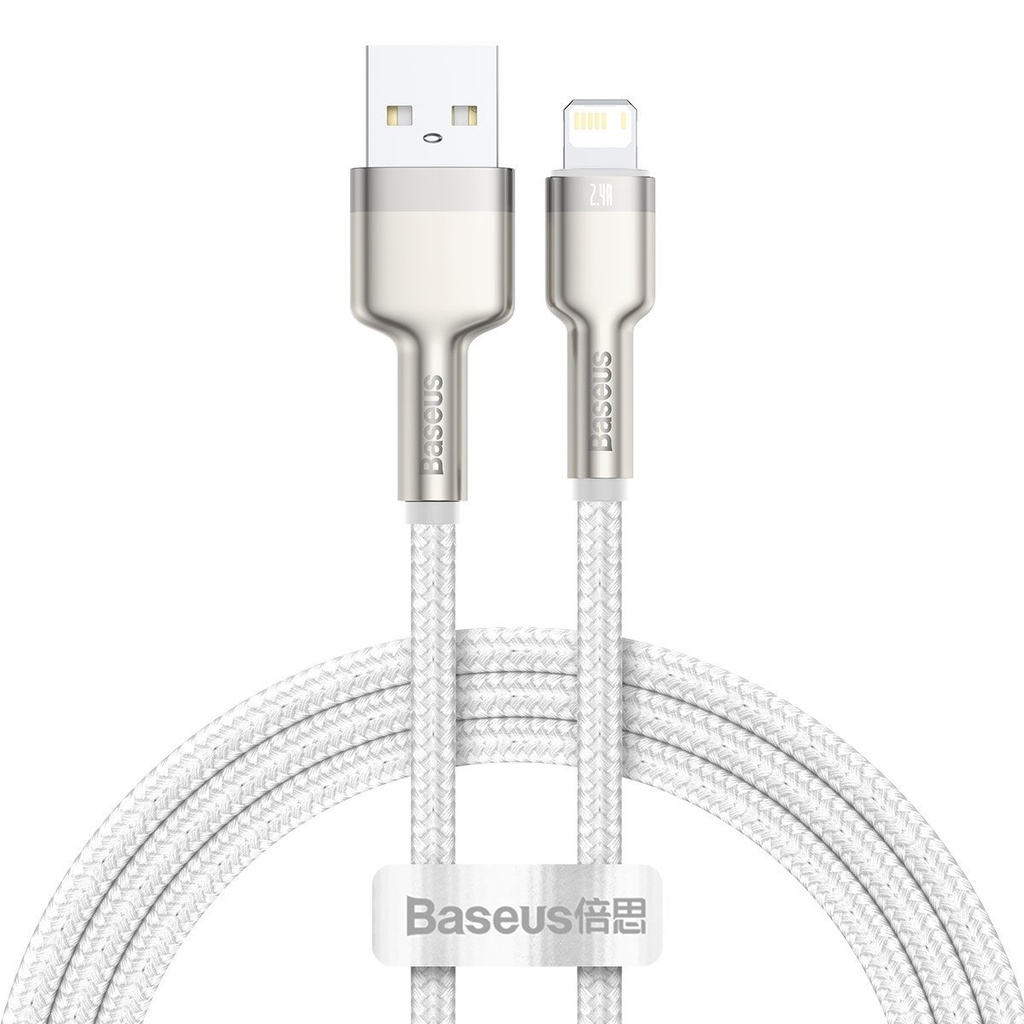 USB kabel za Lightning Baseus Cafule, 2.4A, 1m (bijeli) (paket od 5 komada)