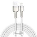 USB kabel za Lightning Baseus Cafule, 2.4A, 2m (bijeli) (paket od 5 komada)