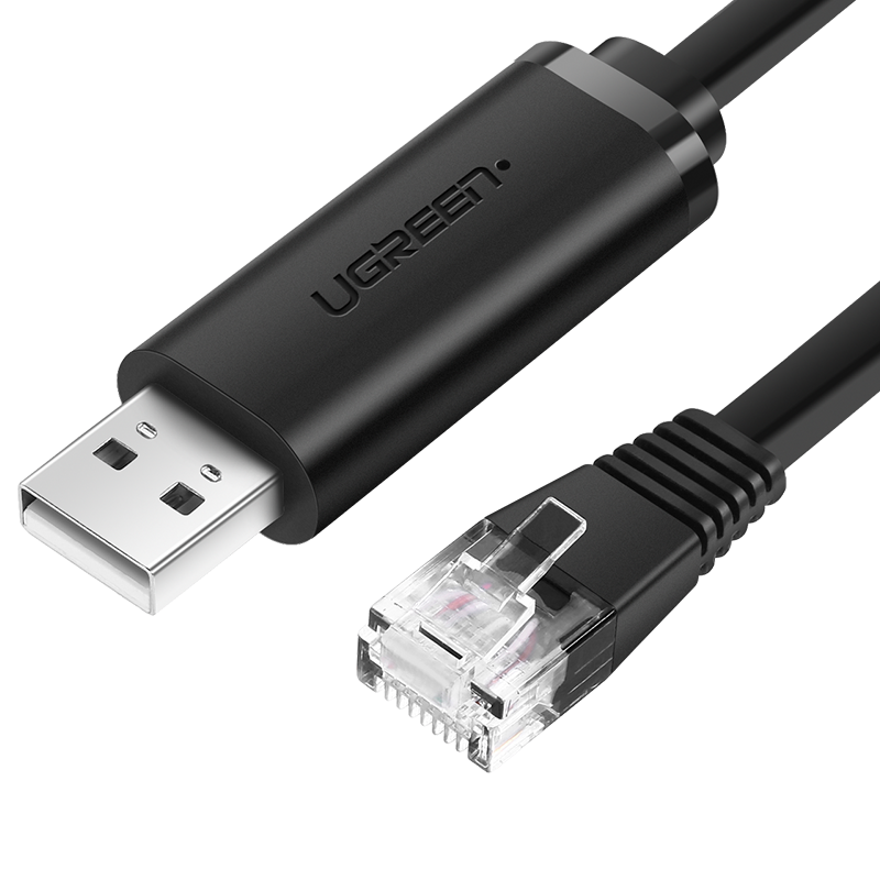 Konzolni kabel za mrežne uređaje UGREEN CM204 USB - RJ45, 1.5m (crni)