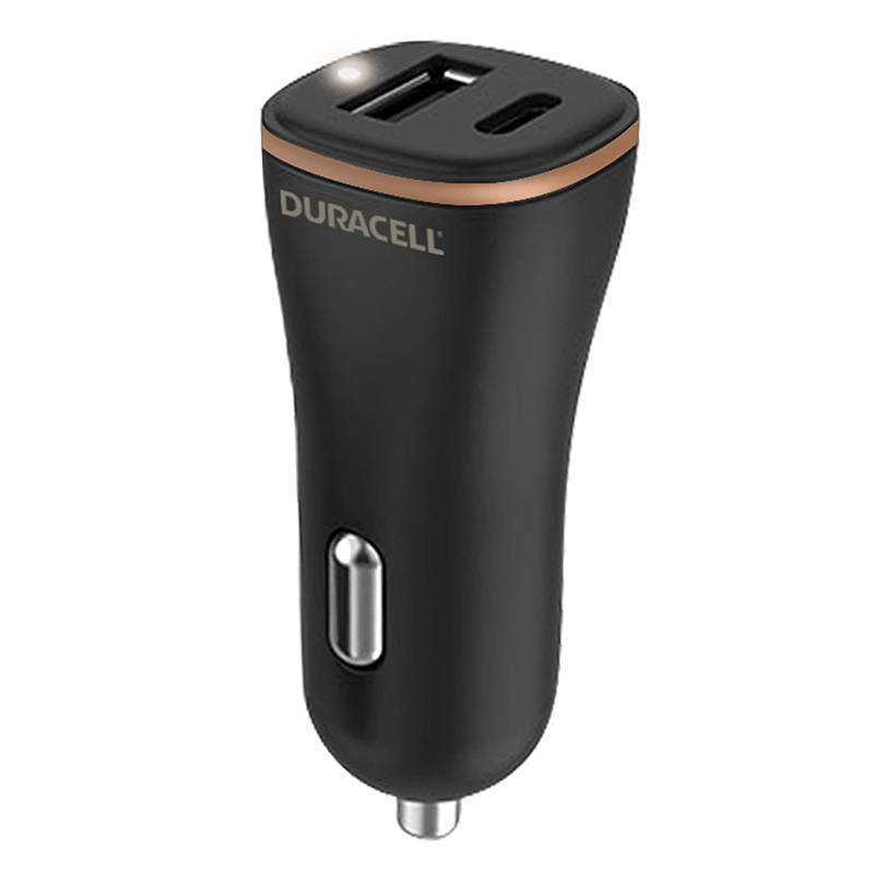 Auto punjač USB, USB-C 27W Duracell (crni)