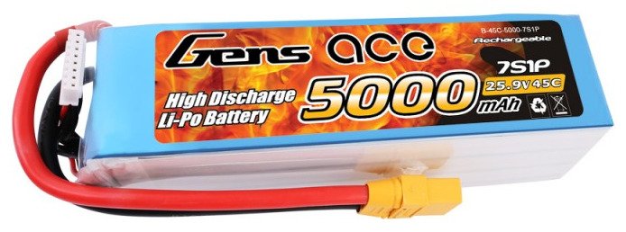 Baterija Gens Ace 5000mAh 25.9V 45C 7S1P XT90