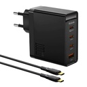 Zidni punjač McDodo GAN 3xUSB-C + USB, 100W + 2m kabel (crni)