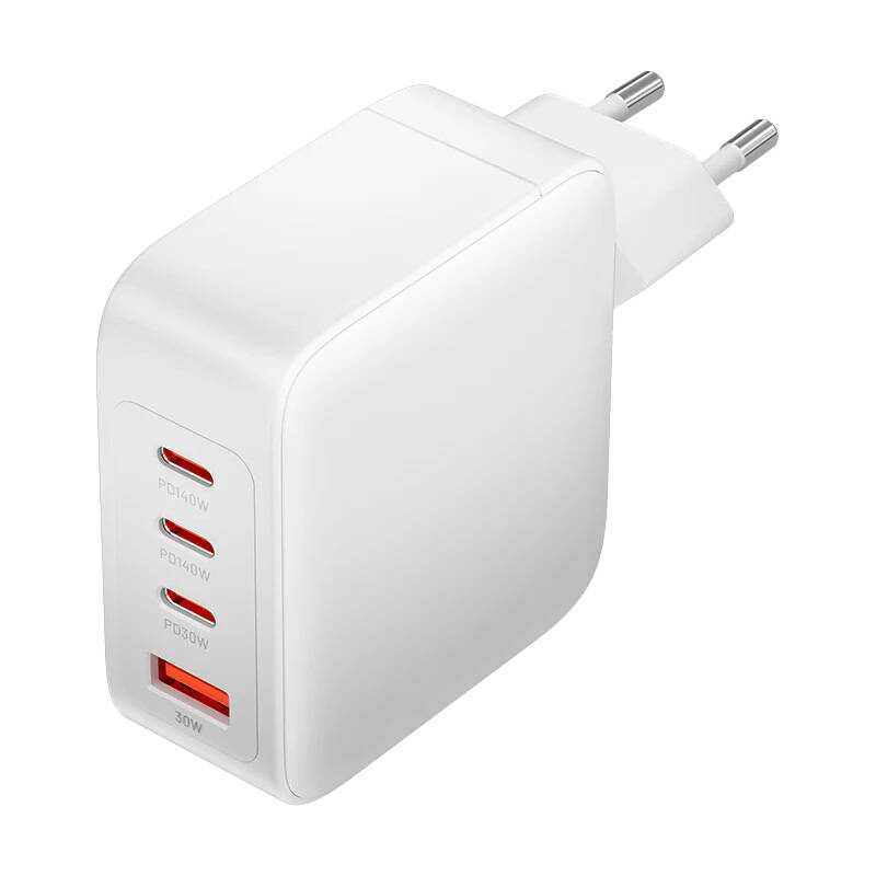 Zidni punjač, ​​Vention, FEIW0-EU, 3xUSB-C, USB- A, 140W/140W/30W/18W, GaN (bijeli)