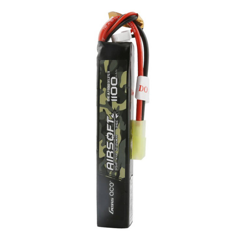 Gens ace 25C 1100mAh 3S1P 11.1V Airsoft Gun Lipo baterija s mini Tamiya utikačem