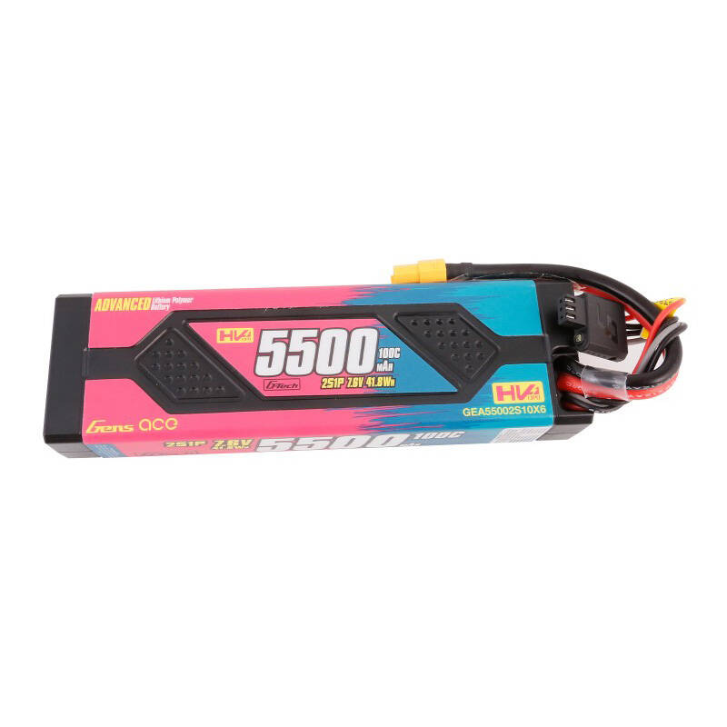 Gens ace Advanced 5500mAh 7.6V 100C 2S1P HardCase Lipo baterija s XT60