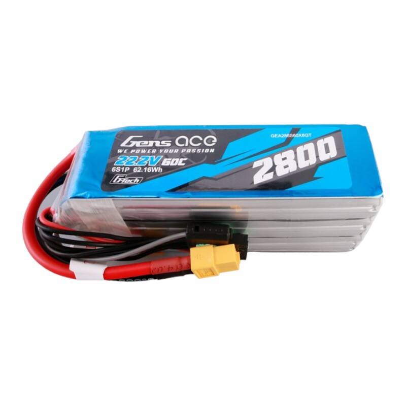 Gens ace G-Tech 2800mAh 22.2V 60C 6S1P Lipo baterija s XT60 utikačem