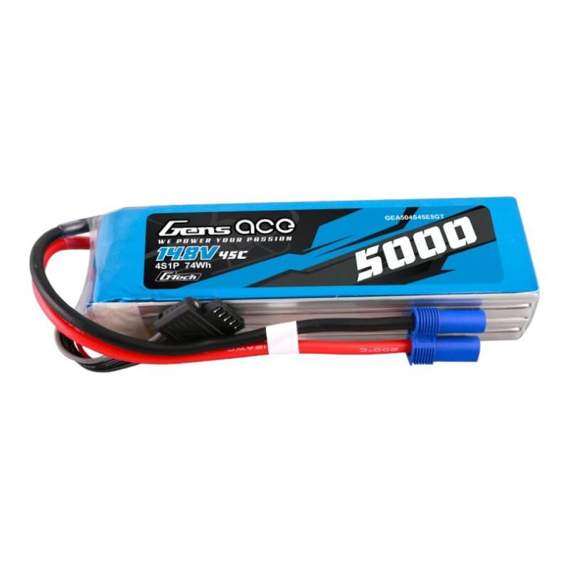 Gens ace G-Tech 5000mAh 14.8V 45C 4S1P Heli Lipo baterija s EC5 utikačem