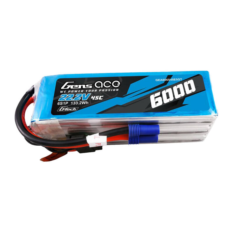 Gens ace G-Tech 6S 6000mAh 22.2V 45C Lipo baterija s EC5 utikačem