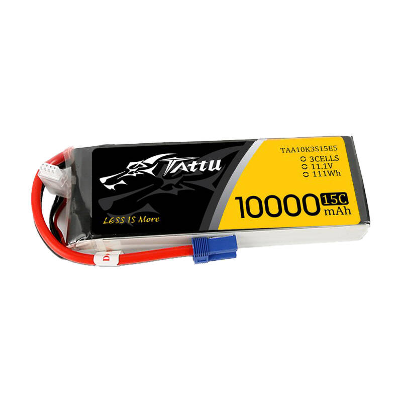 Tattu 11,1 V 15C 3S 10000 mAh Lipo baterija s EC5 utikačem