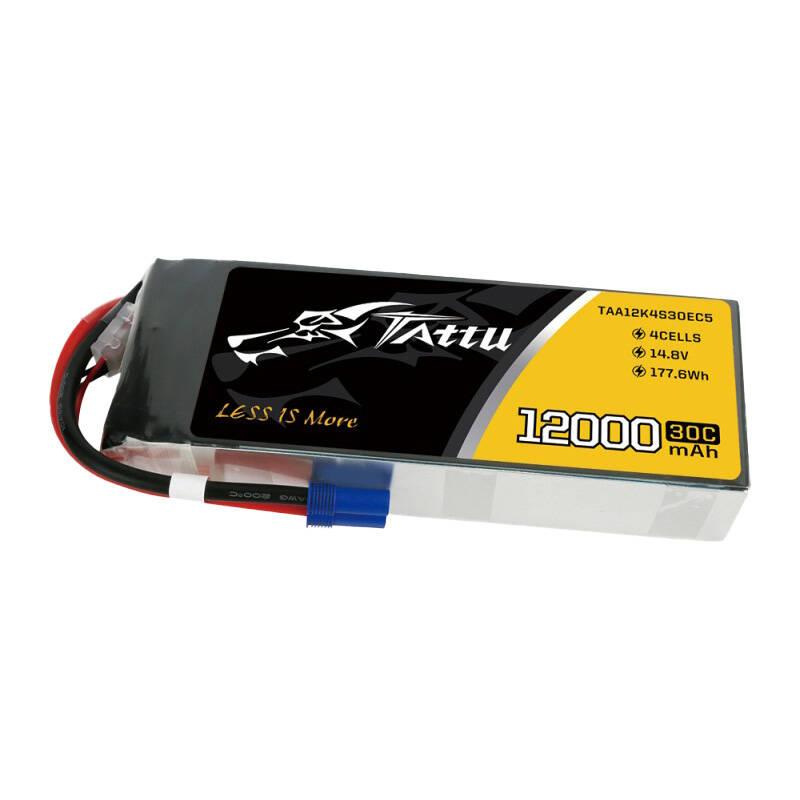 Tattu 12000mAh 14.8V 30C 4S1P Lipo baterija s EC5