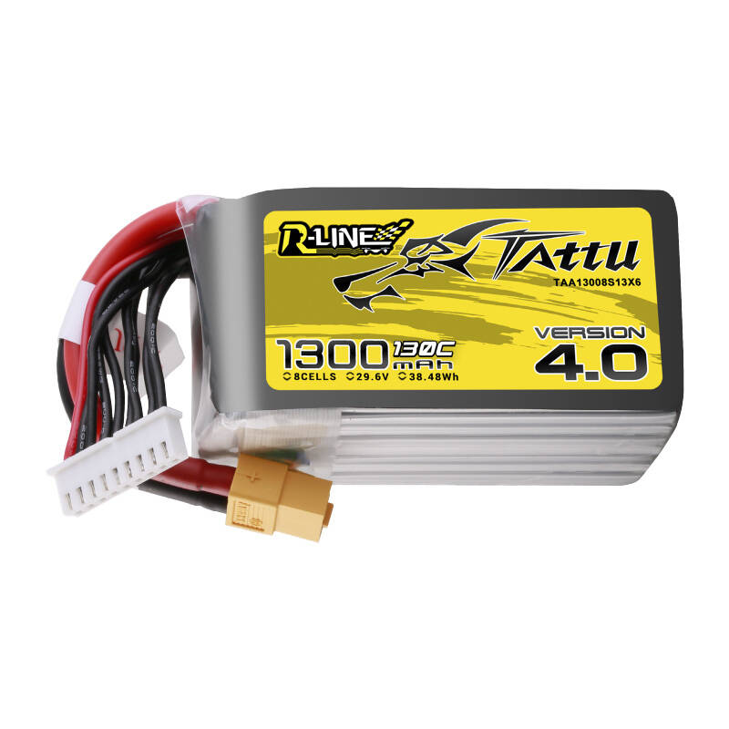 Tattu R-Line verzija 4.0 1300mAh 29.6V 130C 8S1P Lipo baterija s XT60 utikačem