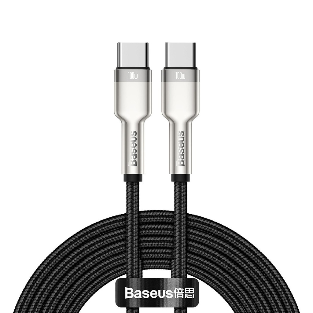 Kabel USB-C na USB-C Baseus Cafule, 100W, 2m (crni) (paket od 5 komada)