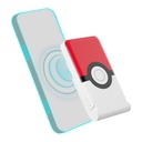 Magnetni powerbank OTL 5000 mAh, USB-C 15W, Pokemon Pokeball sa postoljem (crveno-bijeli)