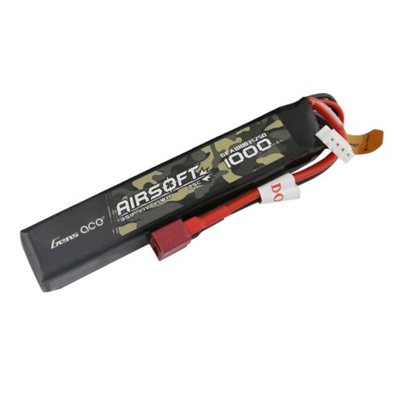 Gens ace 25C 1000mAh 3S1P 11.1V Airsoft Gun Lipo baterija s T utikačem