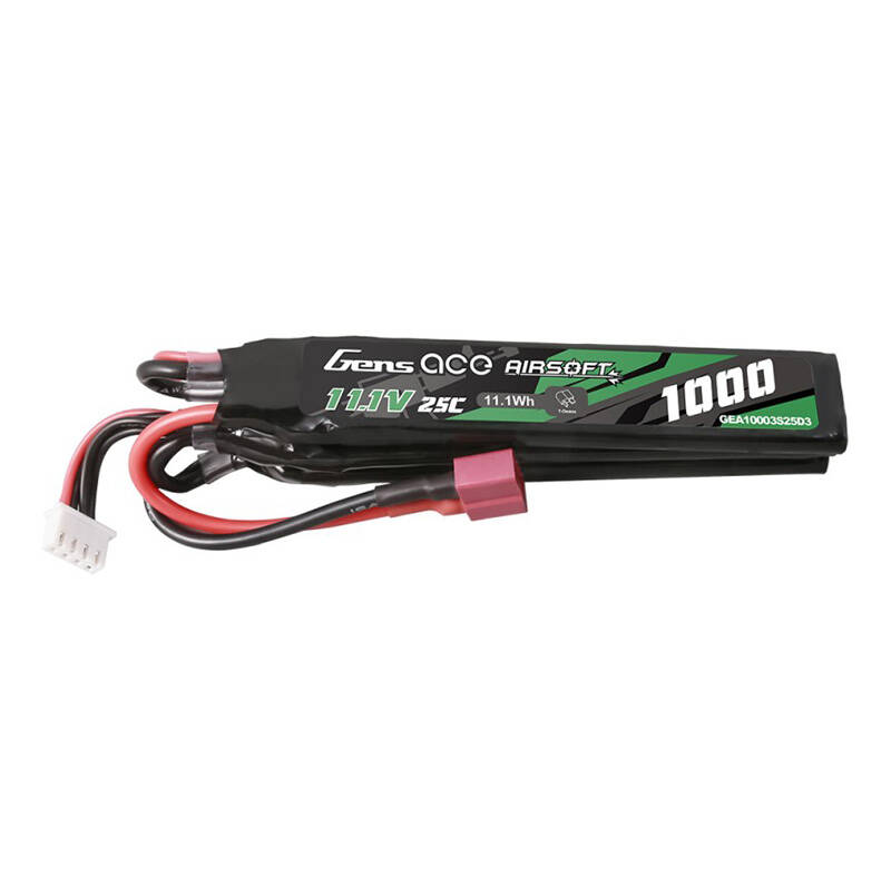 Gens ace 25C 1000mAh 3S1P 11.1V Nunchuck 3X Airsoft Gun Lipo baterija s T utikačem