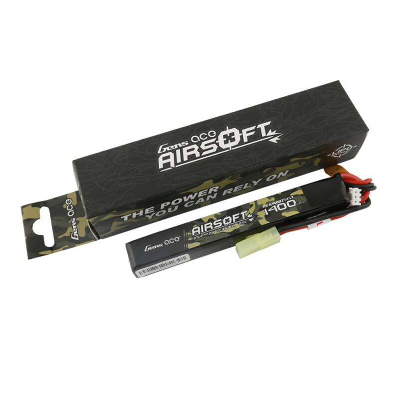 Gens ace 25C 1400mAh 2S1P 7.4V Airsoft Gun Lipo baterija s mini Tamiya utikačem