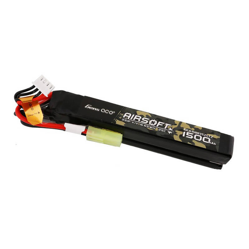 Gens ace 25C 1500mAh 3S1P 11.1V Nunchuck 2X Airsoft Gun Lipo baterija s T utikačem