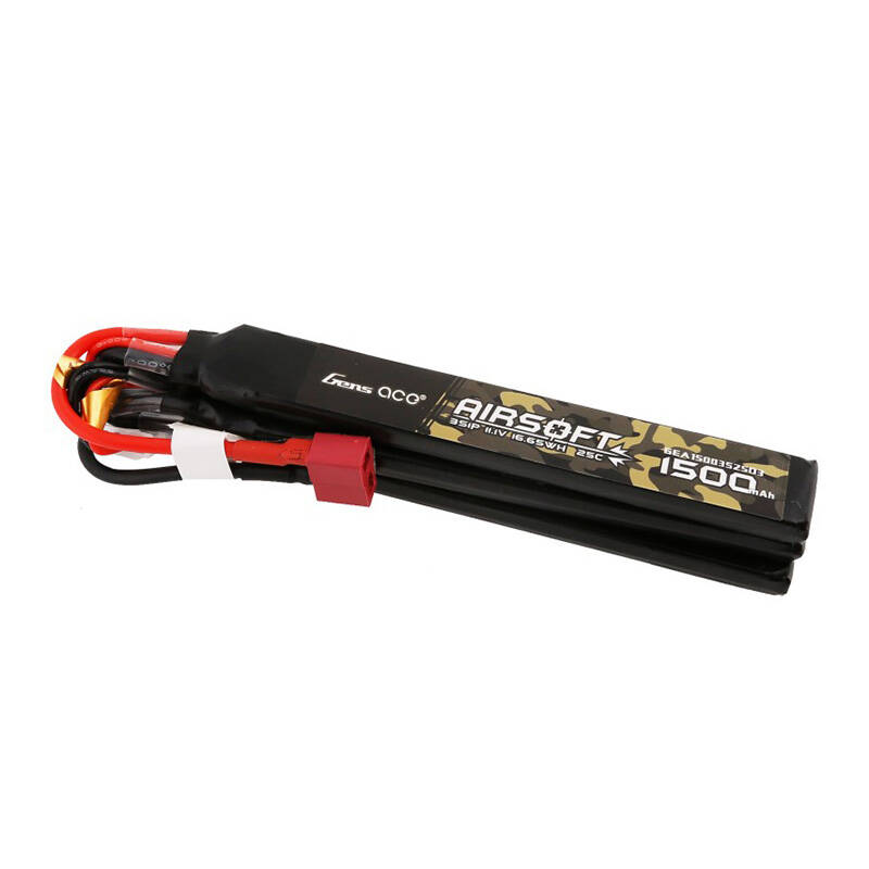 Gens ace 25C 1500mAh 3S1P 11.1V Nunchuck 3X Airsoft Gun Lipo baterija s T utikačem